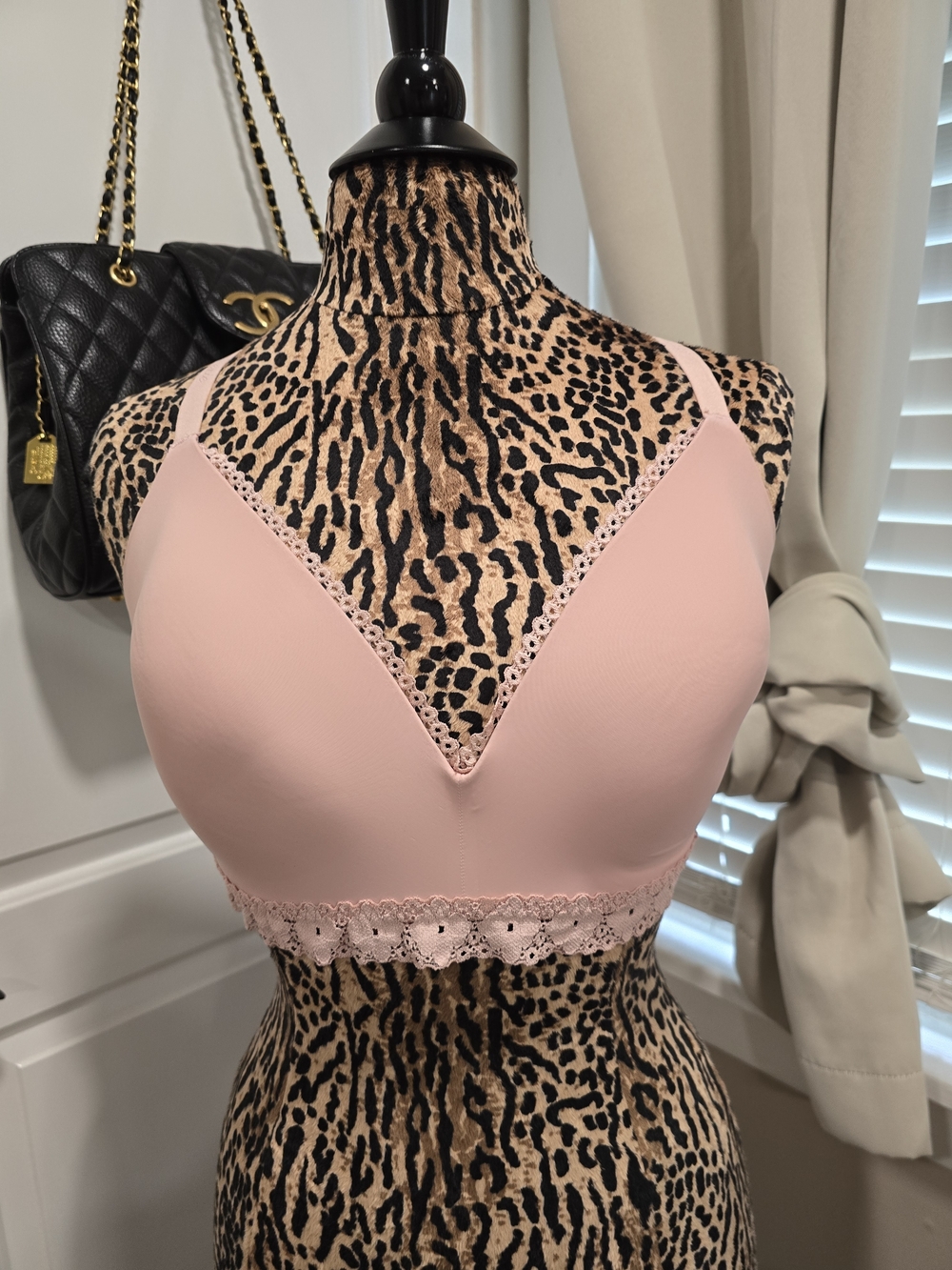 aerie Light Pink Wireless Lace-Trim Bralette